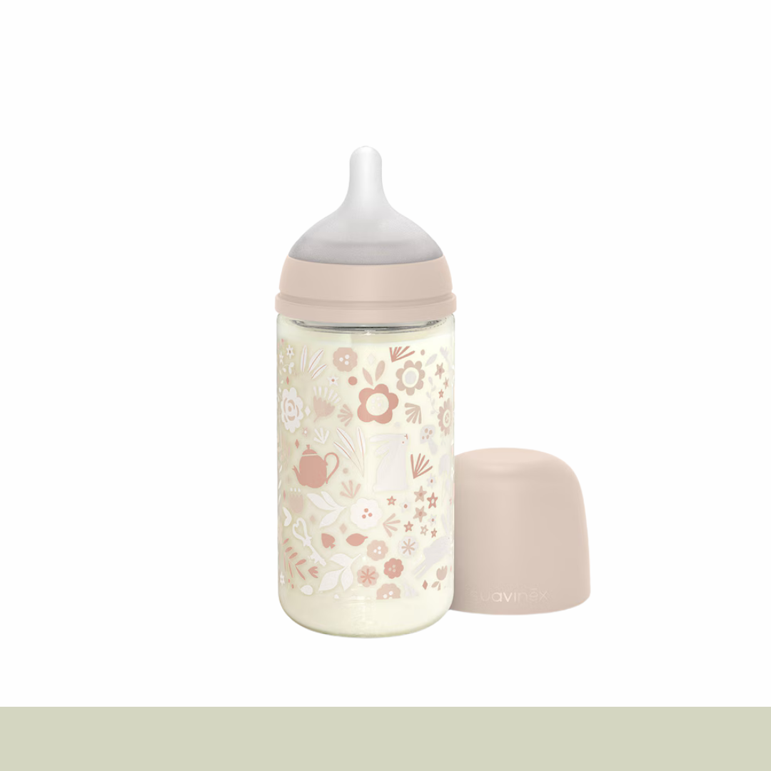 Suavinex - Biberón Cristal SX Pro 240 ml - Rosa Claro