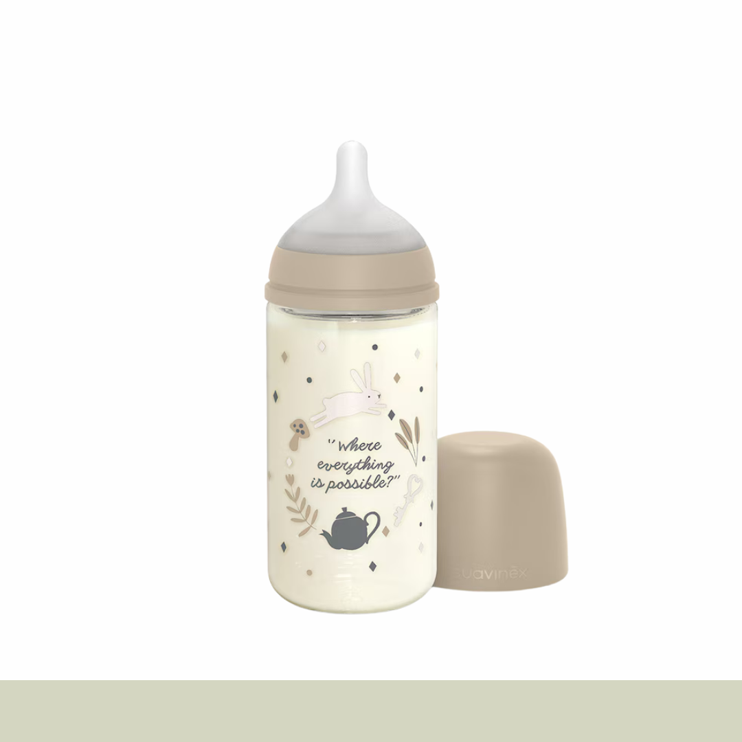 Suavinex - Biberón Cristal SX Pro 240 ml - Beige