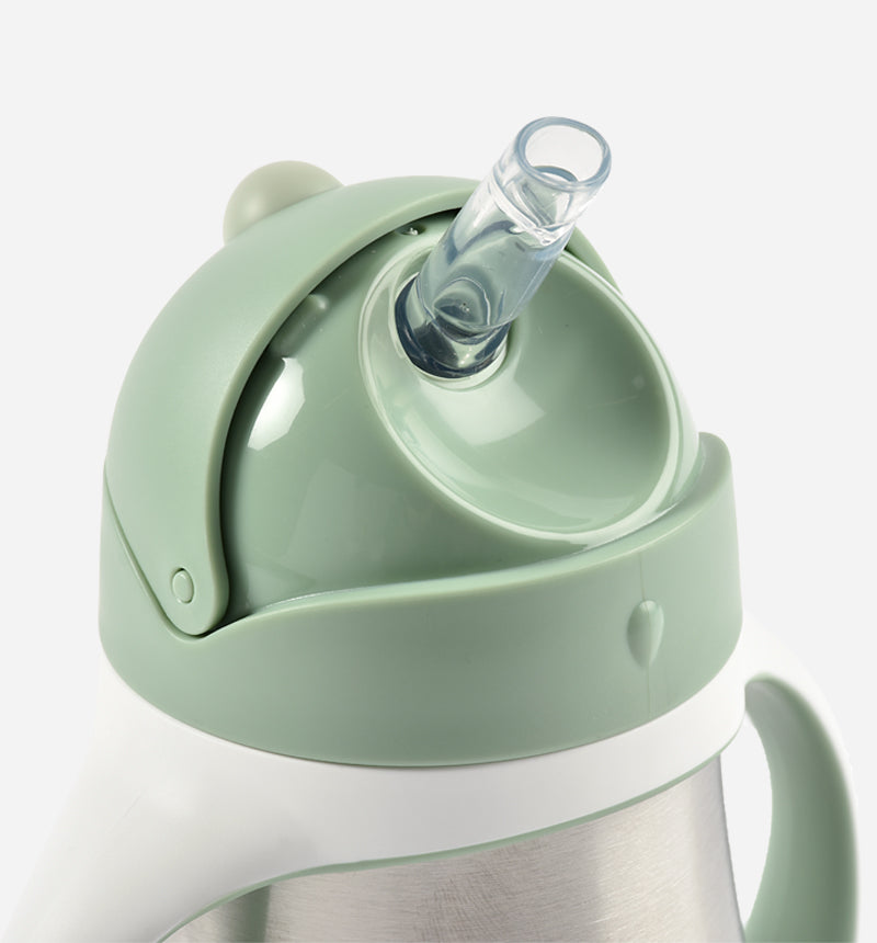 Béaba - Taza Inox con Popote y Asas - Verde