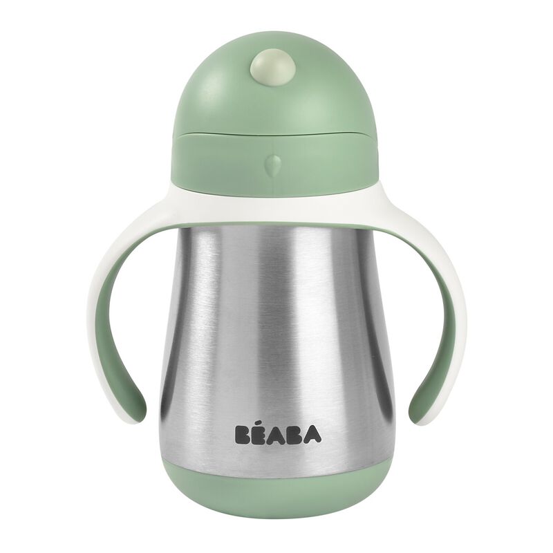 Béaba - Taza Inox con Popote y Asas - Verde