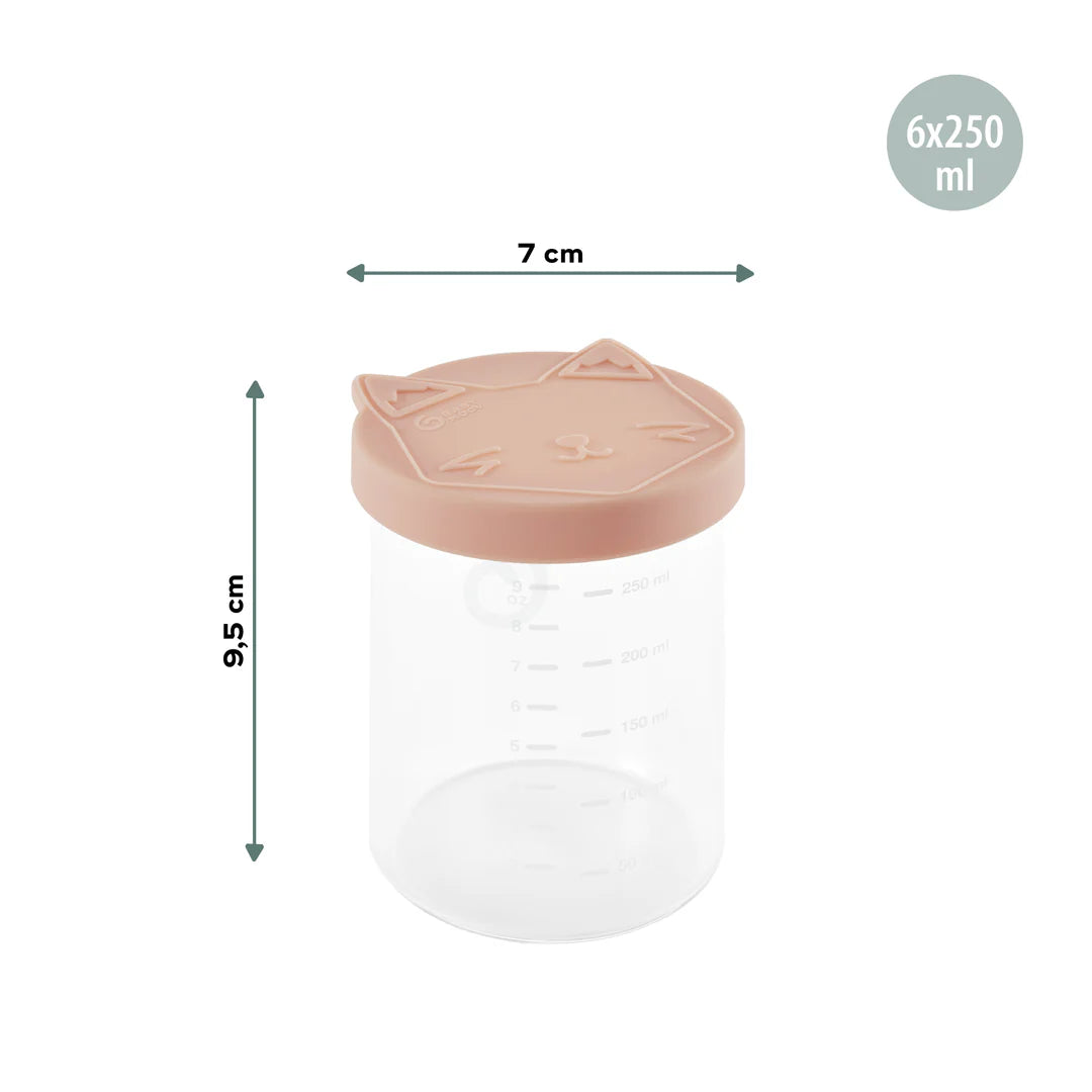 Babymoov - Juego de 6 Botes de Cristal  -250 ml