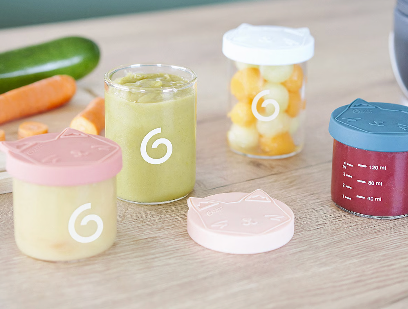 Babymoov - Juego de 9 Botes de Cristal 250 ml / 150ml