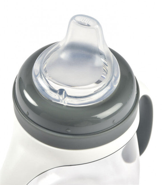 Béaba - Biberón de Aprendizaje 2 en 1 -  Cristal 210 ml - Antracita (Gris)