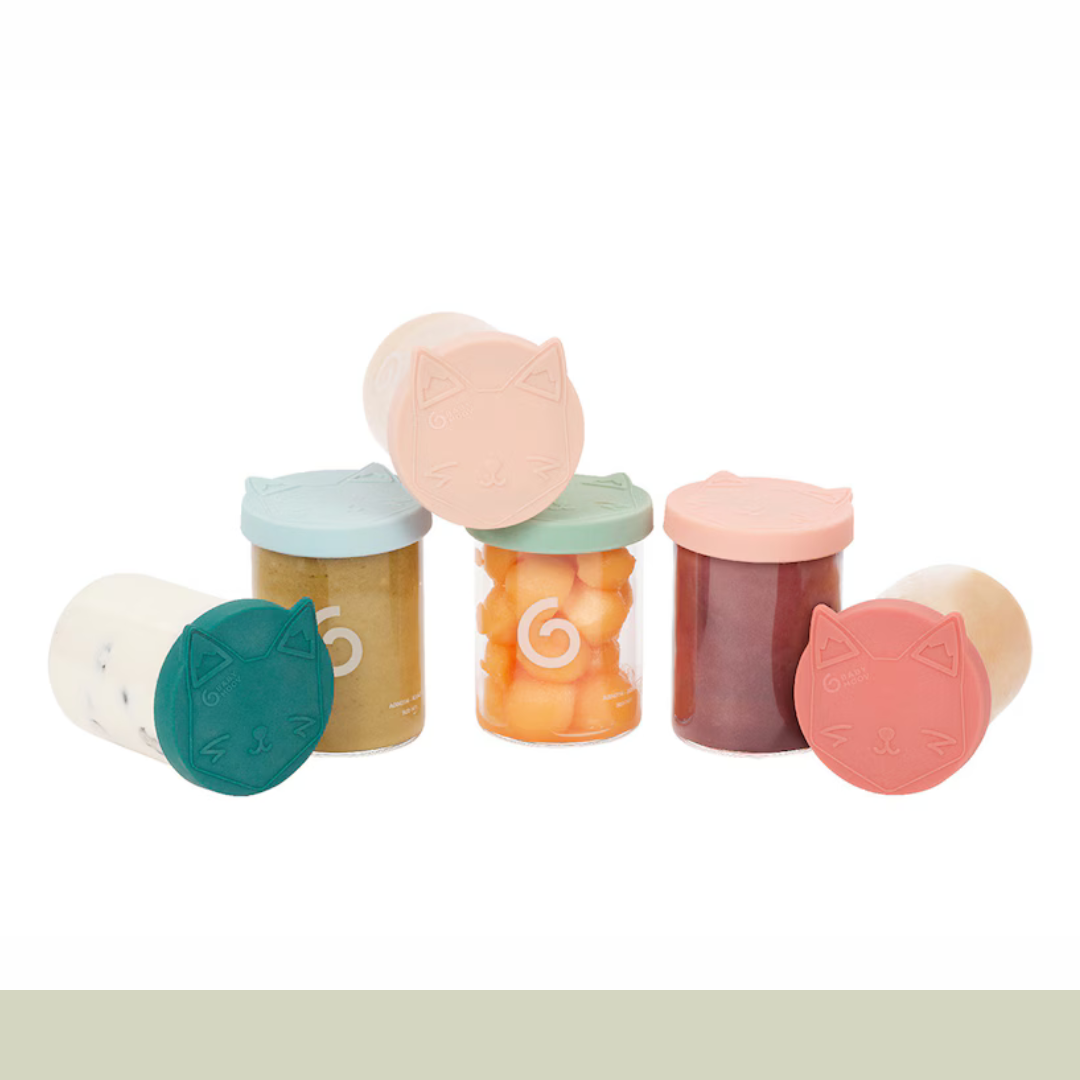 Babymoov - Juego de 6 Botes de Cristal  -250 ml